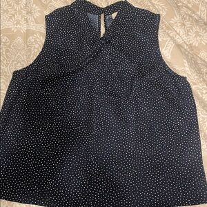 LOFT Black and White Polka Dot Blouse